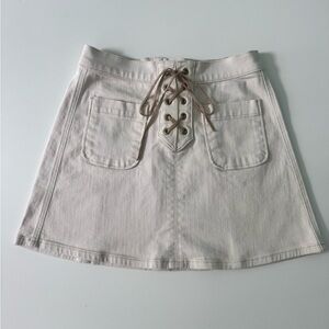 Express Denim Lace-Up Mini Skirt